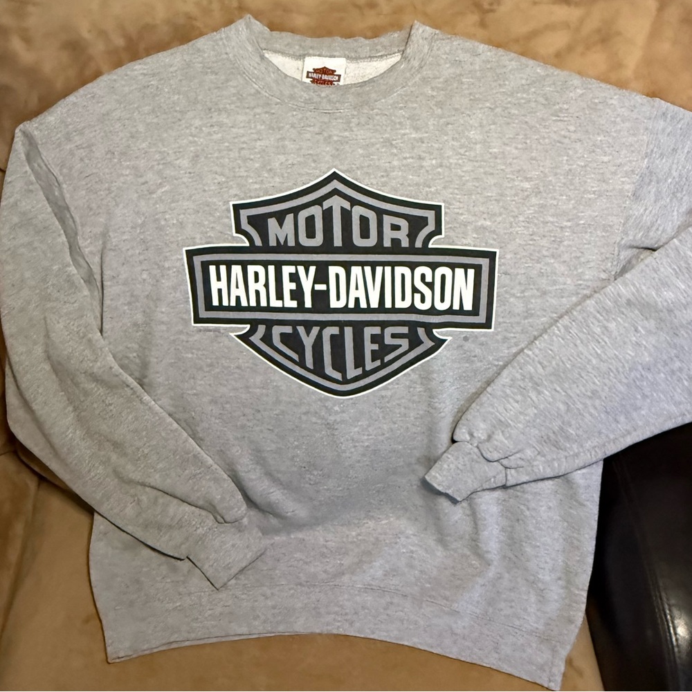 Vintage 90’s Graphic Harley-Davidson Men’s Gray Crewneck Sweatshirt